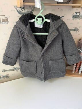 Zara Gray Sherpa-Lined Kids Pea Coat